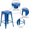image:imageFlash Furniture Kai Commercial Grade 24 High Backless Black Metal IndoorOutdoor Counter Height Stool with Square SeatBlue