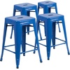 image:imageFlash Furniture Kai Commercial Grade 24 High Backless Black Metal IndoorOutdoor Counter Height Stool with Square SeatBlue