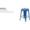 image:imageFlash Furniture Kai Commercial Grade 24 High Backless Black Metal IndoorOutdoor Counter Height Stool with Square SeatBlue