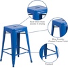image:imageFlash Furniture Kai Commercial Grade 24 High Backless Black Metal IndoorOutdoor Counter Height Stool with Square SeatBlue