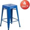 image:imageFlash Furniture Kai Commercial Grade 24 High Backless Black Metal IndoorOutdoor Counter Height Stool with Square SeatBlue