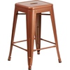 image:imageFlash Furniture Kai Commercial Grade 24 High Backless Black Metal IndoorOutdoor Counter Height Stool with Square SeatCopper