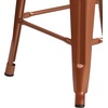 image:imageFlash Furniture Kai Commercial Grade 24 High Backless Black Metal IndoorOutdoor Counter Height Stool with Square SeatCopper