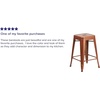 image:imageFlash Furniture Kai Commercial Grade 24 High Backless Black Metal IndoorOutdoor Counter Height Stool with Square SeatCopper