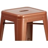 image:imageFlash Furniture Kai Commercial Grade 24 High Backless Black Metal IndoorOutdoor Counter Height Stool with Square SeatCopper