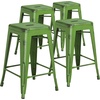 image:imageFlash Furniture Kai Commercial Grade 24 High Backless Black Metal IndoorOutdoor Counter Height Stool with Square SeatCopper
