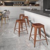 image:imageFlash Furniture Kai Commercial Grade 24 High Backless Black Metal IndoorOutdoor Counter Height Stool with Square SeatCopper