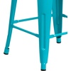 image:imageFlash Furniture Kai Commercial Grade 24 High Backless Black Metal IndoorOutdoor Counter Height Stool with Square SeatCrystal Tealblue