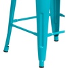 image:imageFlash Furniture Kai Commercial Grade 24 High Backless Black Metal IndoorOutdoor Counter Height Stool with Square SeatCrystal Tealblue