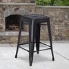 image:imageFlash Furniture Kai Commercial Grade 24 High Backless Black Metal IndoorOutdoor Counter Height Stool with Square SeatDistressed Black