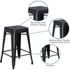 image:imageFlash Furniture Kai Commercial Grade 24 High Backless Black Metal IndoorOutdoor Counter Height Stool with Square SeatDistressed Black