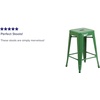 image:imageFlash Furniture Kai Commercial Grade 24 High Backless Black Metal IndoorOutdoor Counter Height Stool with Square SeatGreen