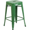 image:imageFlash Furniture Kai Commercial Grade 24 High Backless Black Metal IndoorOutdoor Counter Height Stool with Square SeatGreen
