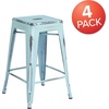image:imageFlash Furniture Kai Commercial Grade 24 High Backless Black Metal IndoorOutdoor Counter Height Stool with Square SeatGreenblue