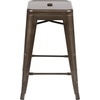 image:imageFlash Furniture Kai Commercial Grade 24 High Backless Black Metal IndoorOutdoor Counter Height Stool with Square SeatGun Metal