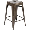 image:imageFlash Furniture Kai Commercial Grade 24 High Backless Black Metal IndoorOutdoor Counter Height Stool with Square SeatGun Metal