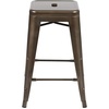 image:imageFlash Furniture Kai Commercial Grade 24 High Backless Black Metal IndoorOutdoor Counter Height Stool with Square SeatGun Metal