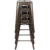 image:imageFlash Furniture Kai Commercial Grade 24 High Backless Black Metal IndoorOutdoor Counter Height Stool with Square SeatGun Metal