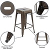 image:imageFlash Furniture Kai Commercial Grade 24 High Backless Black Metal IndoorOutdoor Counter Height Stool with Square SeatGun Metal