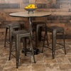 image:imageFlash Furniture Kai Commercial Grade 24 High Backless Black Metal IndoorOutdoor Counter Height Stool with Square SeatGun Metal