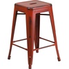 image:imageFlash Furniture Kai Commercial Grade 24 High Backless Black Metal IndoorOutdoor Counter Height Stool with Square SeatKelly Red