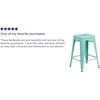 image:imageFlash Furniture Kai Commercial Grade 24 High Backless Black Metal IndoorOutdoor Counter Height Stool with Square SeatMint Green