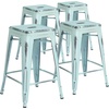 image:imageFlash Furniture Kai Commercial Grade 24 High Backless Black Metal IndoorOutdoor Counter Height Stool with Square SeatOrange