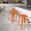 image:imageFlash Furniture Kai Commercial Grade 24 High Backless Black Metal IndoorOutdoor Counter Height Stool with Square SeatOrange