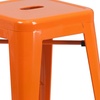 image:imageFlash Furniture Kai Commercial Grade 24 High Backless Black Metal IndoorOutdoor Counter Height Stool with Square SeatOrange