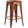 image:imageFlash Furniture Kai Commercial Grade 24 High Backless Black Metal IndoorOutdoor Counter Height Stool with Square SeatOrange