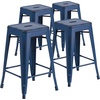 image:imageFlash Furniture Kai Commercial Grade 24 High Backless Black Metal IndoorOutdoor Counter Height Stool with Square SeatOrange
