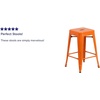 image:imageFlash Furniture Kai Commercial Grade 24 High Backless Black Metal IndoorOutdoor Counter Height Stool with Square SeatOrange