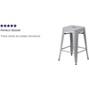 image:imageFlash Furniture Kai Commercial Grade 24 High Backless Black Metal IndoorOutdoor Counter Height Stool with Square SeatSilver
