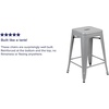 image:imageFlash Furniture Kai Commercial Grade 24 High Backless Black Metal IndoorOutdoor Counter Height Stool with Square SeatSilver
