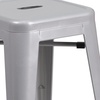 image:imageFlash Furniture Kai Commercial Grade 24 High Backless Black Metal IndoorOutdoor Counter Height Stool with Square SeatSilver