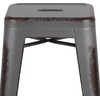 image:imageFlash Furniture Kai Commercial Grade 24 High Backless Black Metal IndoorOutdoor Counter Height Stool with Square SeatSilver Gray