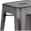 image:imageFlash Furniture Kai Commercial Grade 24 High Backless Black Metal IndoorOutdoor Counter Height Stool with Square SeatSilver Gray