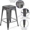 image:imageFlash Furniture Kai Commercial Grade 24 High Backless Black Metal IndoorOutdoor Counter Height Stool with Square SeatSilver Gray