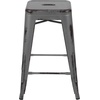 image:imageFlash Furniture Kai Commercial Grade 24 High Backless Black Metal IndoorOutdoor Counter Height Stool with Square SeatSilver Gray
