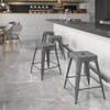 image:imageFlash Furniture Kai Commercial Grade 24 High Backless Black Metal IndoorOutdoor Counter Height Stool with Square SeatSilver Gray