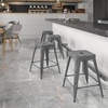 image:imageFlash Furniture Kai Commercial Grade 24 High Backless Black Metal IndoorOutdoor Counter Height Stool with Square SeatSilver Gray