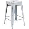 image:imageFlash Furniture Kai Commercial Grade 24 High Backless Black Metal IndoorOutdoor Counter Height Stool with Square SeatWhite