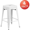 image:imageFlash Furniture Kai Commercial Grade 24 High Backless Black Metal IndoorOutdoor Counter Height Stool with Square SeatWhite