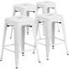 image:imageFlash Furniture Kai Commercial Grade 24 High Backless Black Metal IndoorOutdoor Counter Height Stool with Square SeatWhite