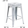 image:imageFlash Furniture Kai Commercial Grade 24 High Backless Black Metal IndoorOutdoor Counter Height Stool with Square SeatWhite