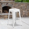 image:imageFlash Furniture Kai Commercial Grade 24 High Backless Black Metal IndoorOutdoor Counter Height Stool with Square SeatWhite