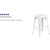 image:imageFlash Furniture Kai Commercial Grade 24 High Backless Black Metal IndoorOutdoor Counter Height Stool with Square SeatWhite