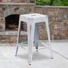 image:imageFlash Furniture Kai Commercial Grade 24 High Backless Black Metal IndoorOutdoor Counter Height Stool with Square SeatWhite