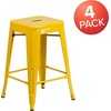 image:imageFlash Furniture Kai Commercial Grade 24 High Backless Black Metal IndoorOutdoor Counter Height Stool with Square SeatYellow