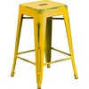 image:imageFlash Furniture Kai Commercial Grade 24 High Backless Black Metal IndoorOutdoor Counter Height Stool with Square SeatYellow